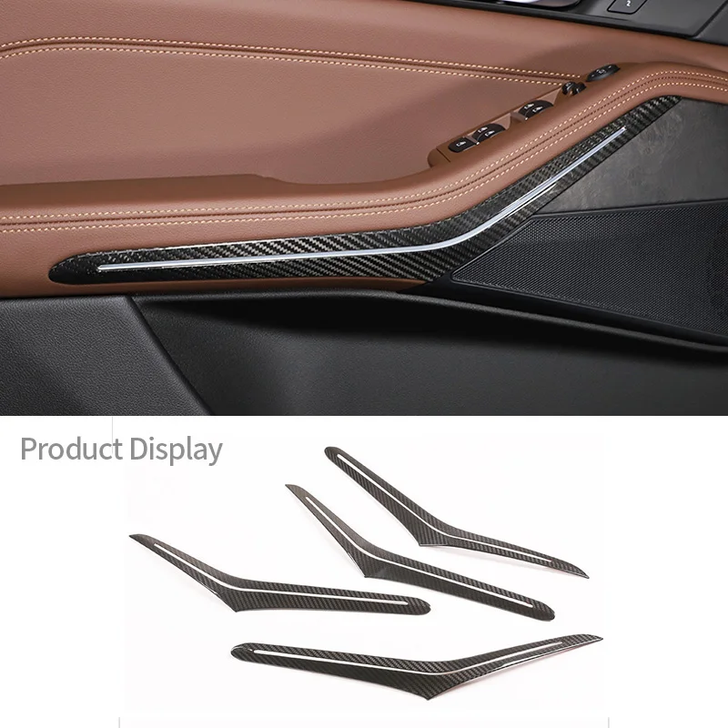 

For BMW X5 G05 X7 G07 2019-2021 Real Carbon Fiber Car Interior Door Armrest Ambient Light Decorative Sticker Car Accessories