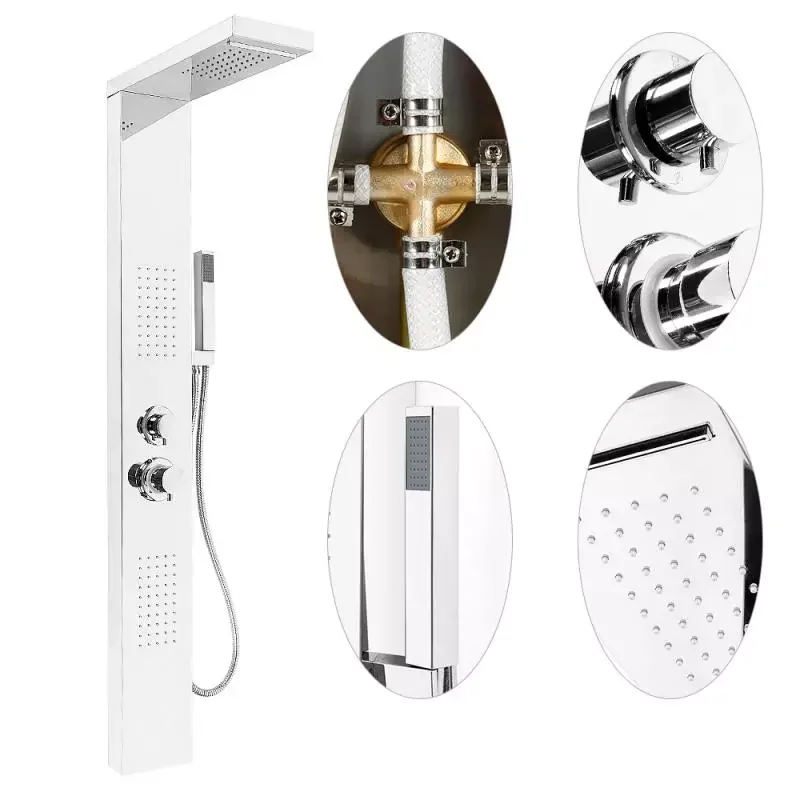 

Shower Faucet Bathroom Waterfall Shower Head SPA Massage Spray Column System Wall Mounted Bathtub Shower Panel Shower Faucets
