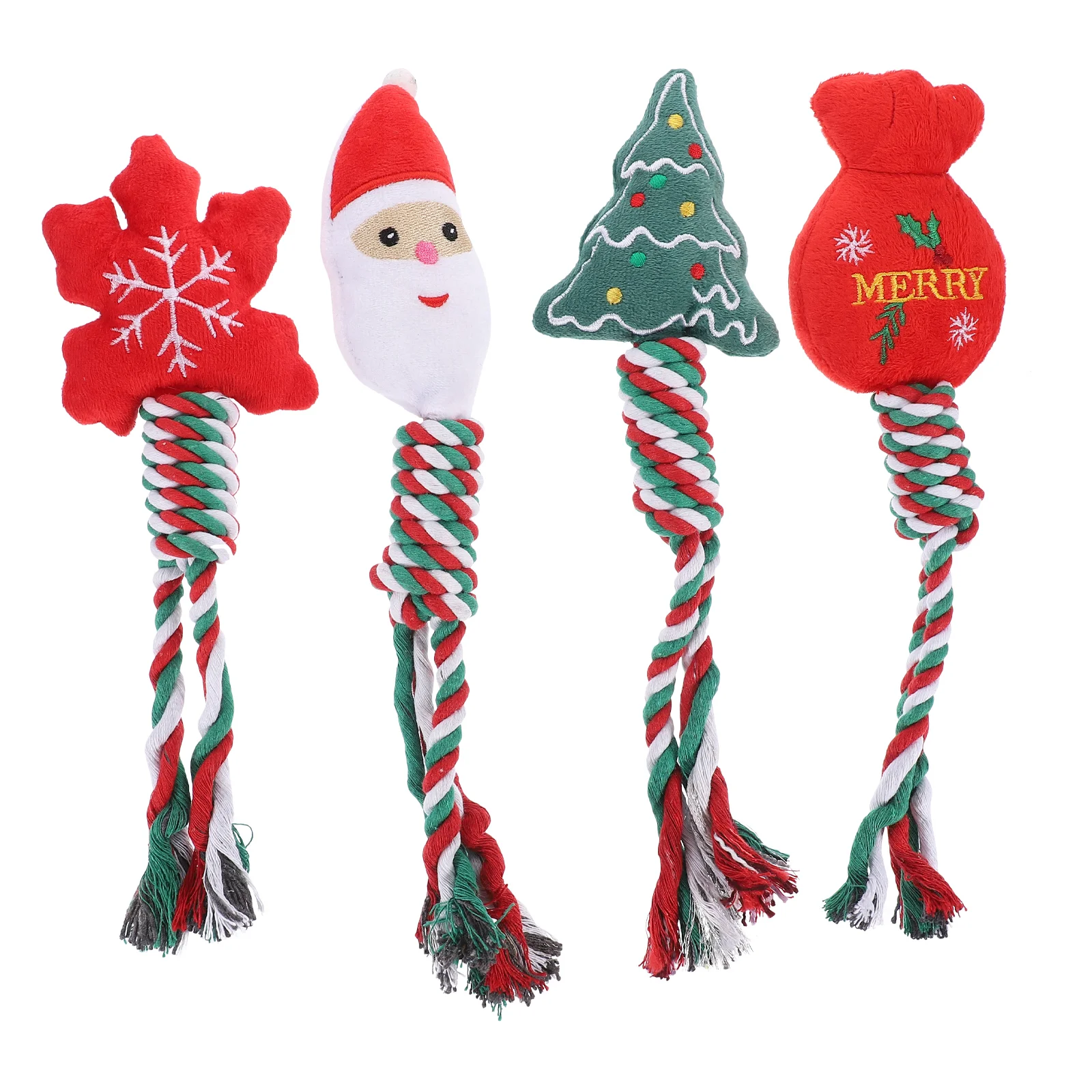 

Christmas Pet Chew Toys for Dogs: Snowflake, Tree, Santa, and Blessing Bag Shapes