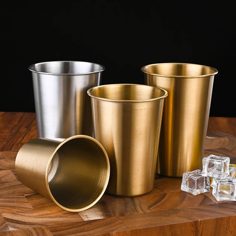 

Stainless Steel Beer Cups 240/300/350/400/500ml Wine Cup Water Milk Mugs Drinking Coffee Whisky Mug Outdoor Camping