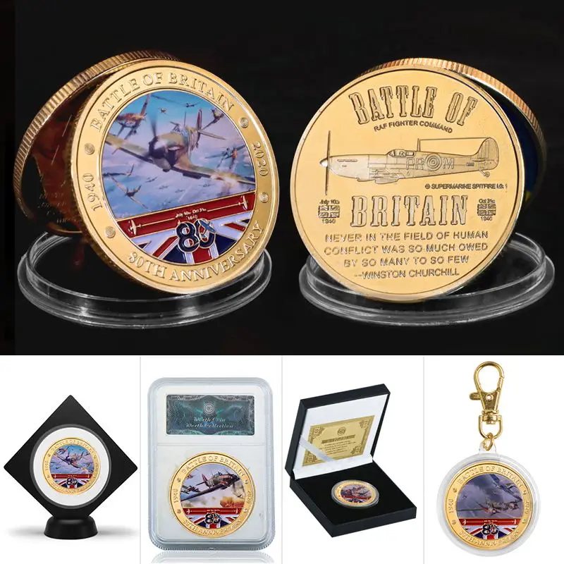Позолоченные памятные монеты битва Великобритании на 80-ю годовщину военные