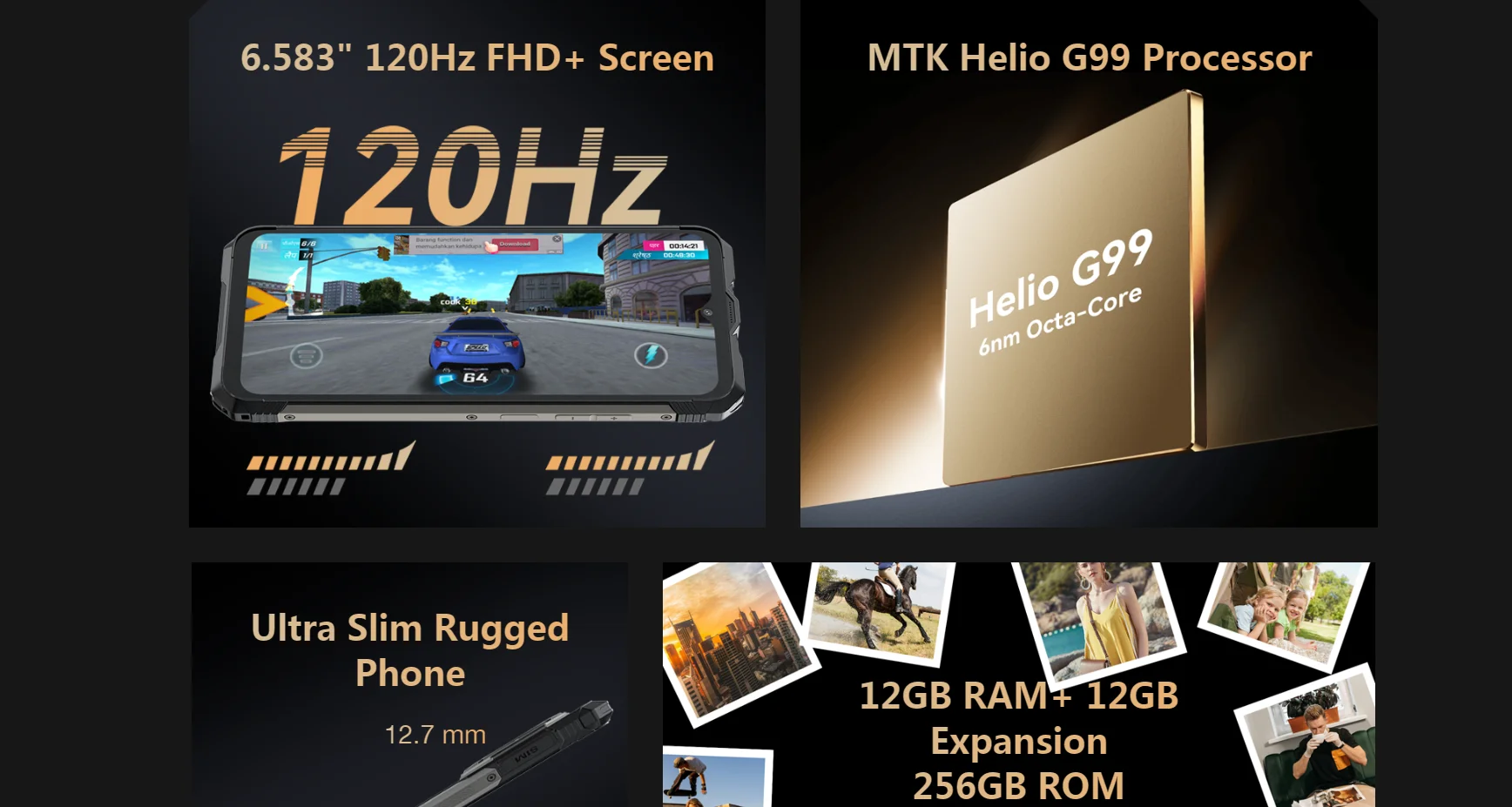 Смартфон Cubot Kingkong Ax Helio G99120Hz 2025 дюйма ультратонкий с тройной защитой 12 ГБ памяти 6