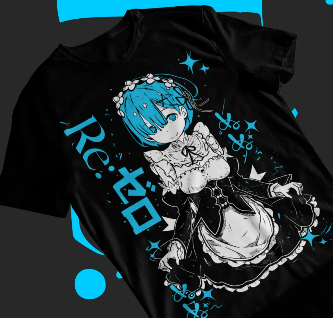 Футболка Rem Re Zero милая мягкая футболка с рисунком Ram Subaru Japanese манга графическое