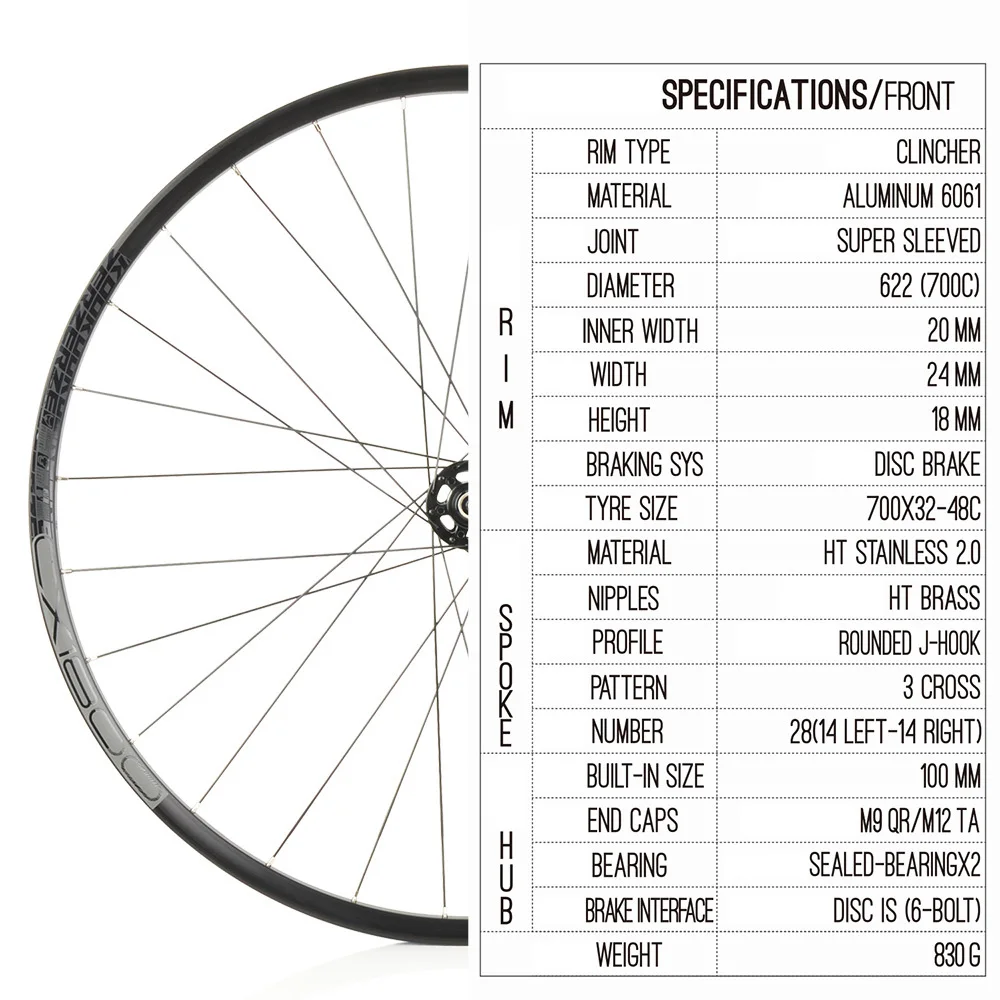 KOOZER CX1800 Gravel offroad Cycling wheel Aluminum alloy disc wheelset road tubeless ready wheel 700c 28H 100mm 135/142mm wheel