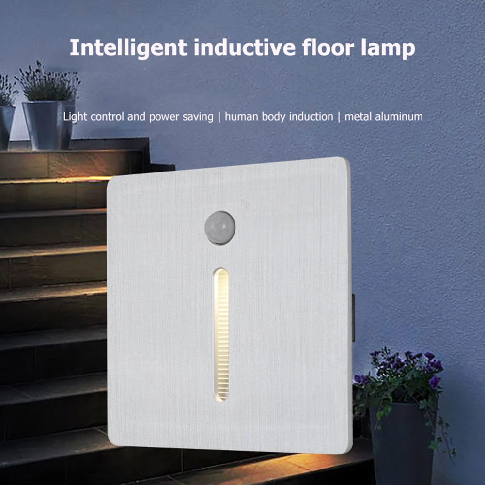 

3W LED Light Sensor Embedded Energy Saving Induction Corridor Aisle Foot Stair Light Step Corner Foot Wall Lamps