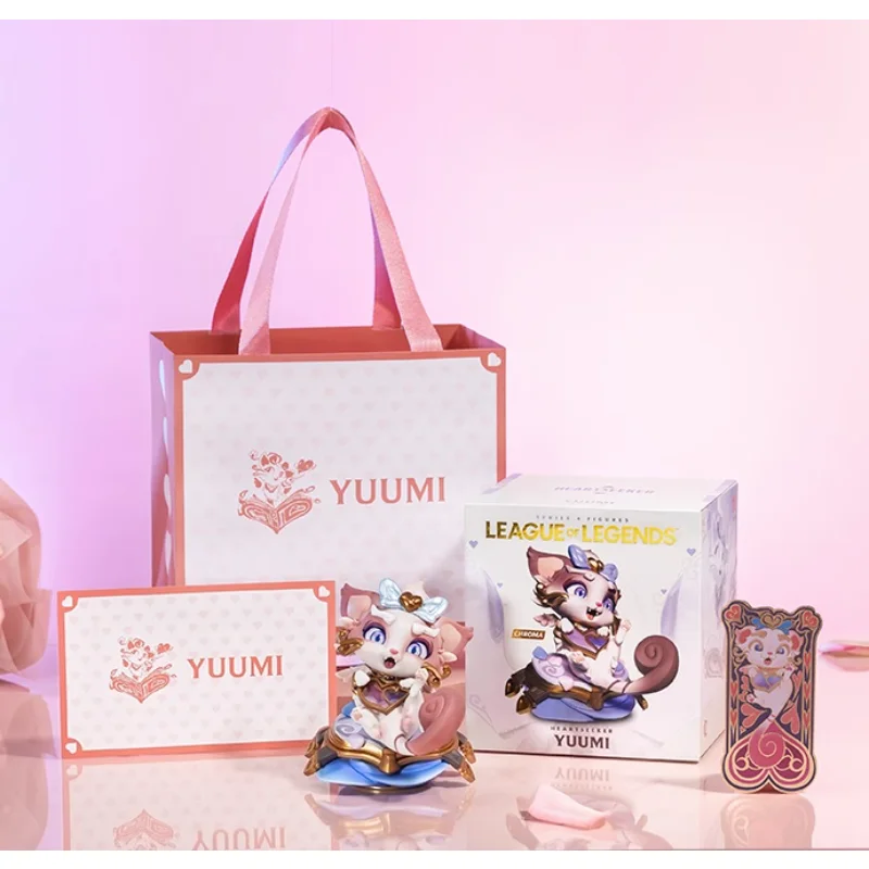 

League of Legends Heartseeker Skin Yuumi Chroma Gold Statues Valentine's Day Anime Figures Toys Game Model Gift PVC Action Model