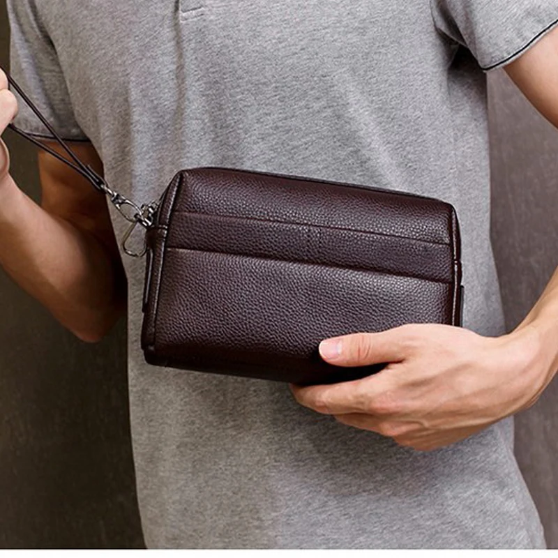 Мужской кошелек из натуральной воловьей кожи мужской длинный тонкий клатч на