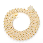 Ожерелье-цепочка мужское в стиле хип-хоп, ювелирное украшение в Кубинском стиле, сверкающая ромбическая цепь, 20 мм