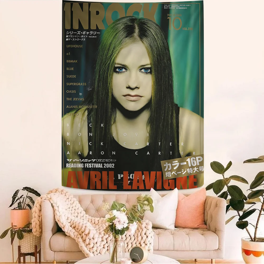Singer A-Avril L-Lavigne Cartoon Tapestry Wall Hanging Decoration Household Home Decor