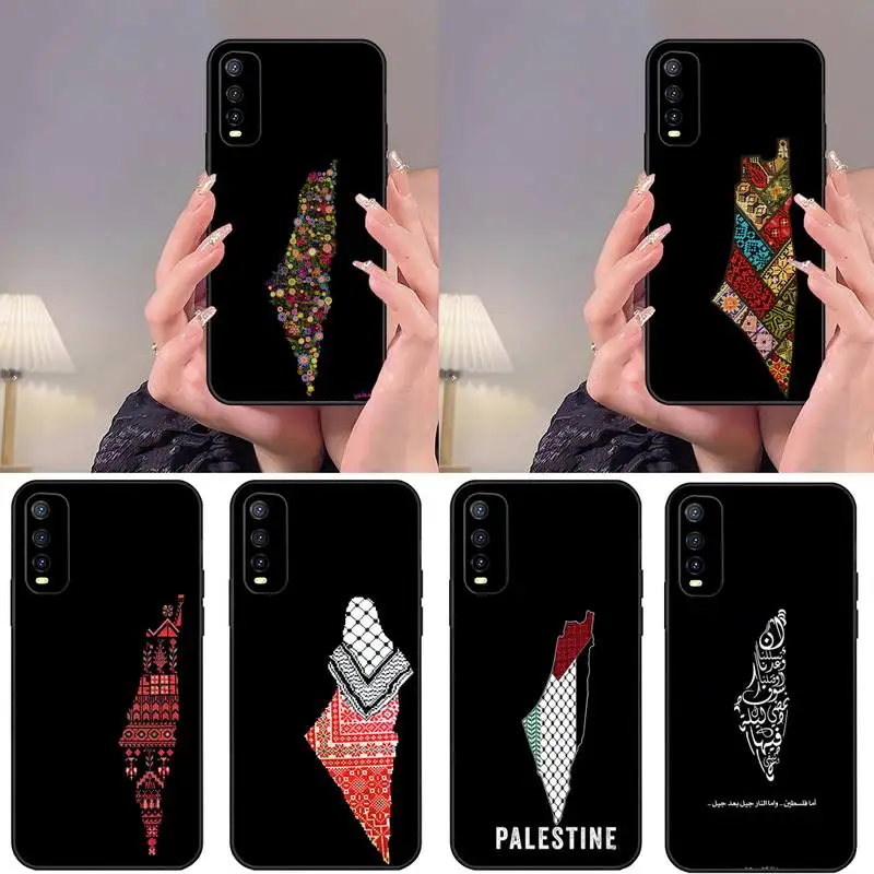 

Embroidered Map Of Palestine Phone Case For OPPO A74 A72 A53 A77 A52 A93 SFind X5 X3 X2 A93 Reno 4 3 Pro 4G Funda Shell Cover