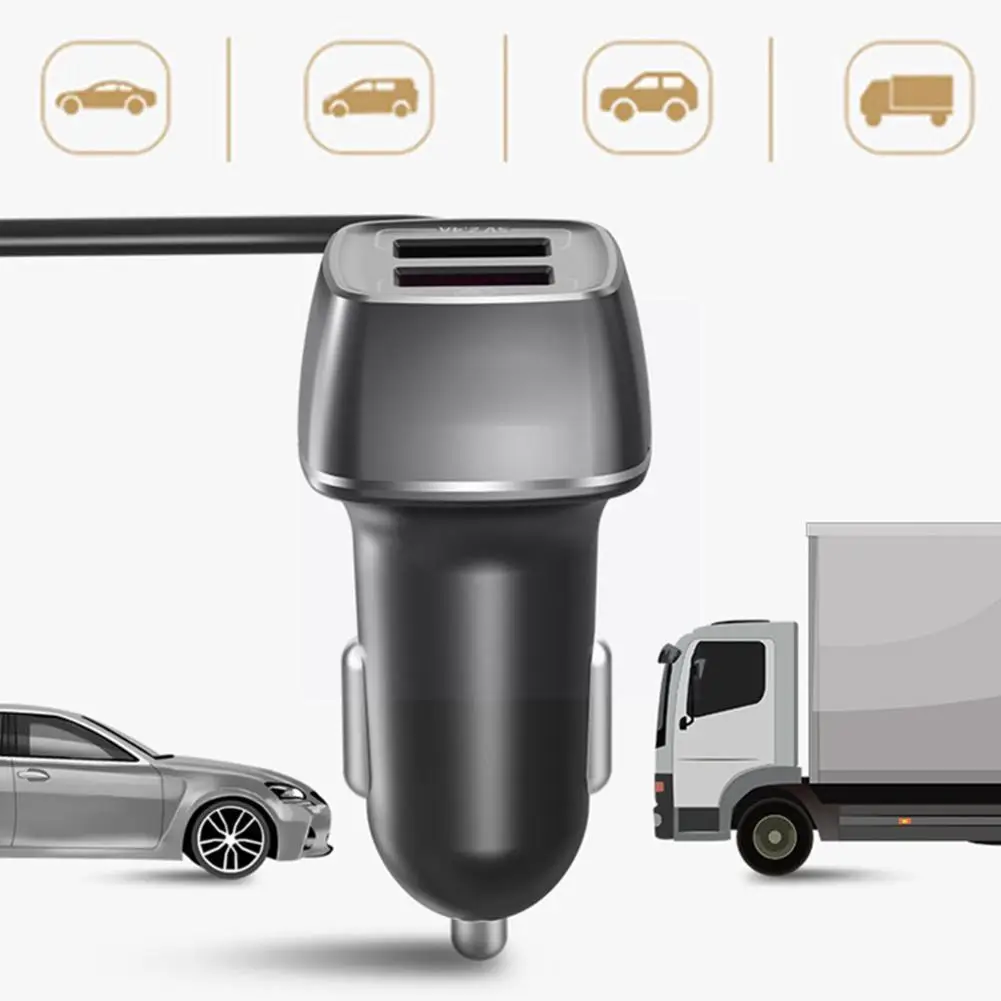 

4 Usb Multi Car Charger Adapter 3.0 Fast Charger With 1.5m Cable Quick Car Phone Charger For Front Back Passenger J4a1