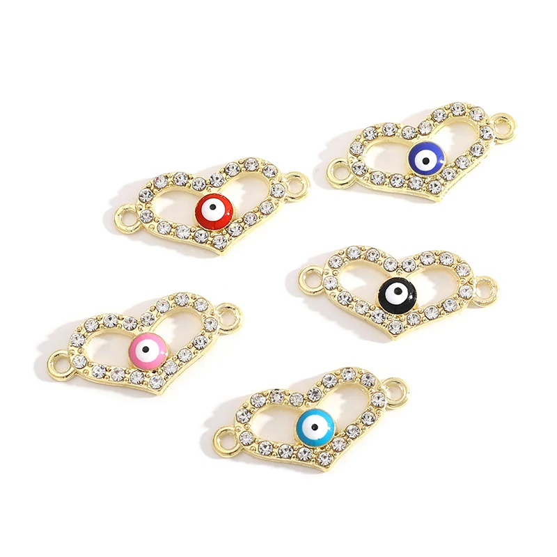 

10Pcs/Set Mixed Love Devil Eyes Enamelled Jewelry Connector Charm DIY Necklace Bracelet for Jewelry Making Accessories Gift