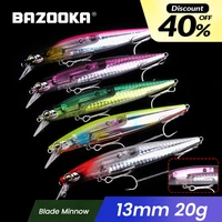 bazooka 130mm 20g minnow floating fishing lure long hard bait crankbaits casting saltwater sea pike bass artificial large winter