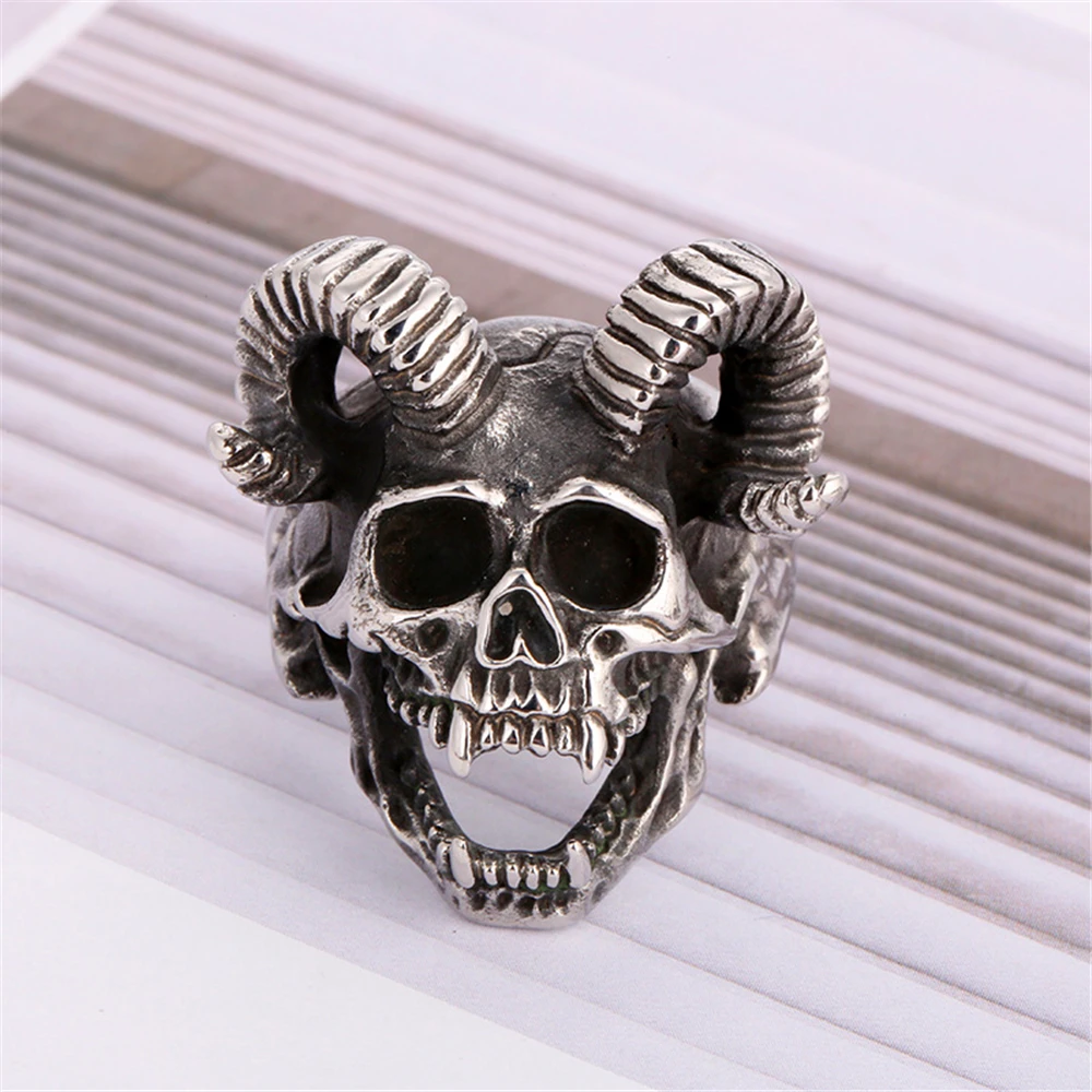 Loredana модное и популярное мужское кольцо в стиле панк металлическое с бараньей