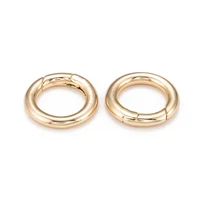 2pcs brass spring gate rings o rings nickel free real 18k gold plated 6 gauge 23x4mm 15mm inner diameter