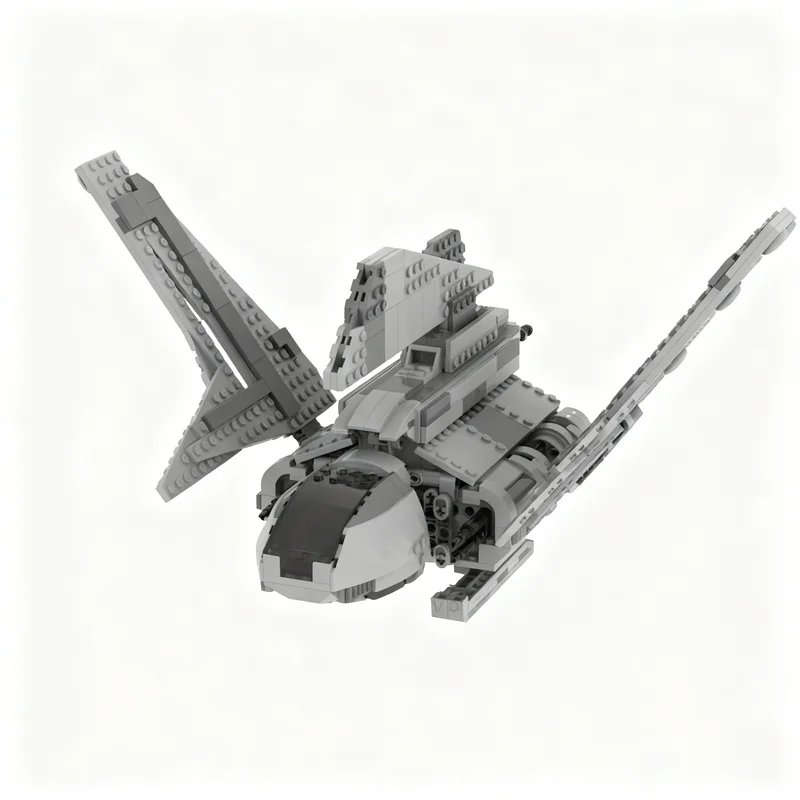 Фото 709 деталей MOC, модель космического корабля-шаттла Т-2с класса «Тета», строительные блоки, рождественский подарок, коллекция, художественное творчество, идея для подарка на день рождения, DIY. №1