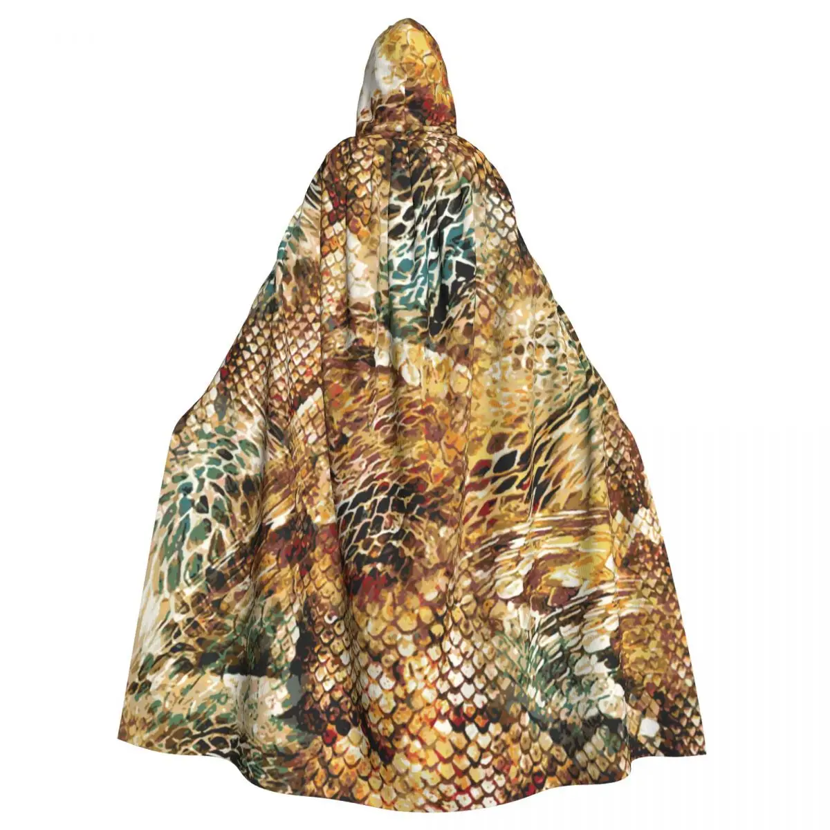 Накидка змеиная кожа для взрослых на Хэллоуин с капюшоном средневековый костюм