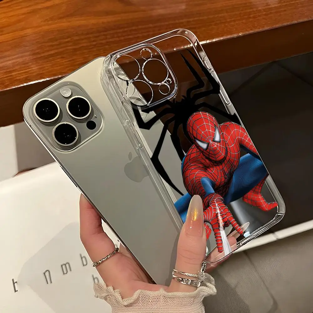 Чехол для телефона с изображением Человека-паука iphone 14Pro 15 11 12 14 Pro Max Mini 6 6s 7 8 Plus X XR