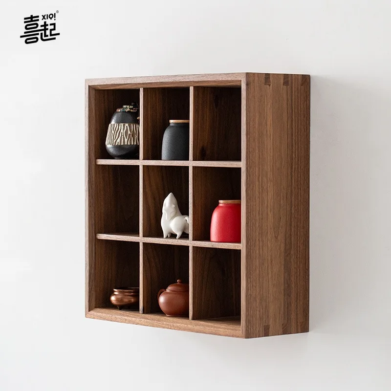 Настенная подвесная стойка из массива черного ореха верхняя стенка Duobaoge