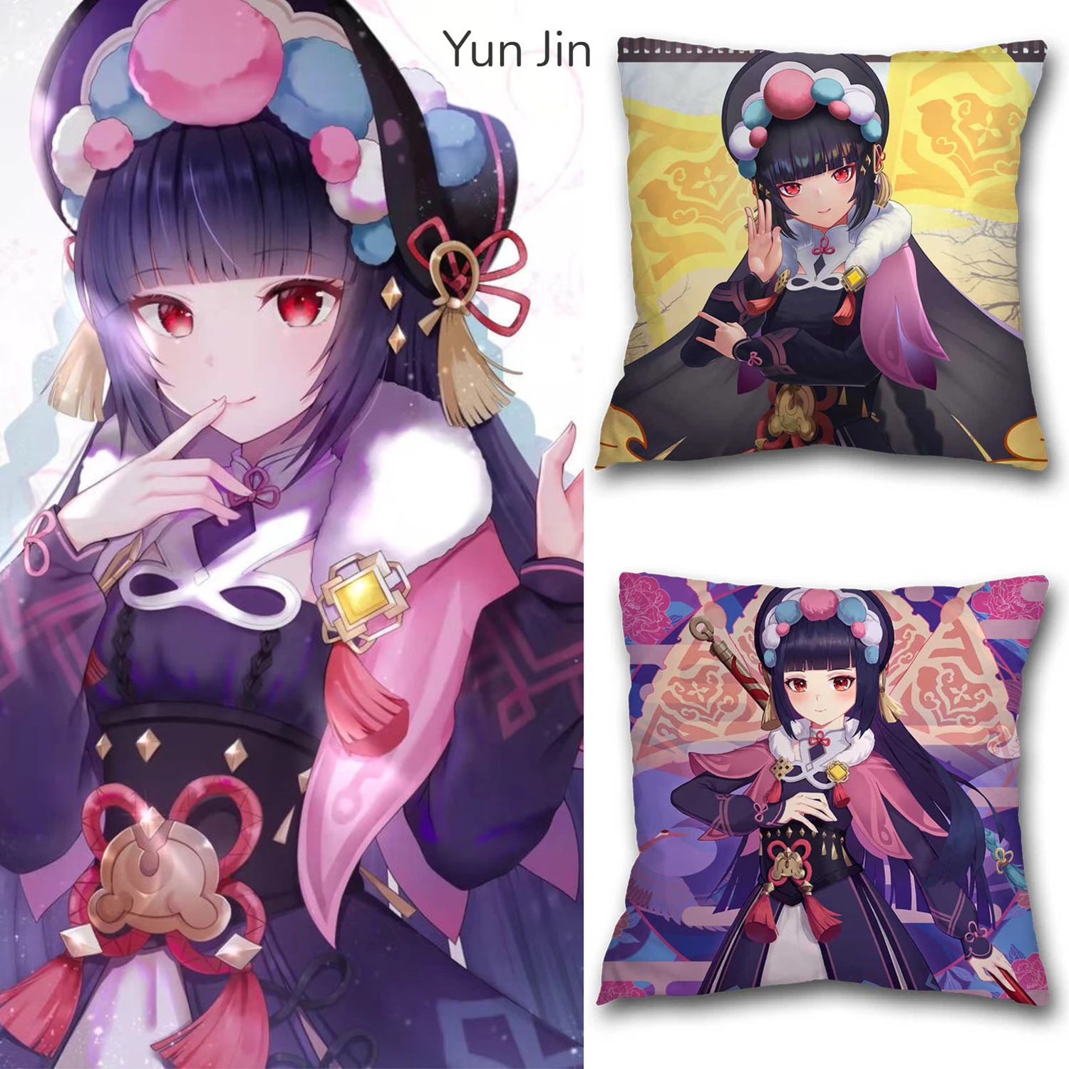

18'' Genshin Impact Yun Jin Pillow Cover Soft Pillowcase Home Decorative,Bed Bedroom Living Room Throw Pillow Case Cushion Cover