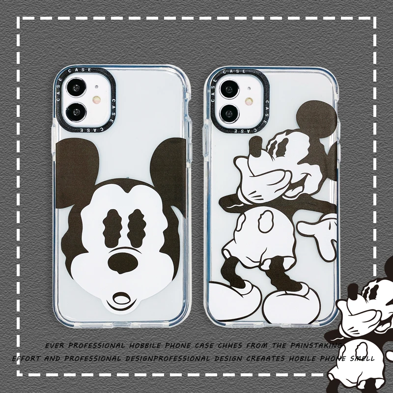 

Mickey Transparent Phone Case for iphone 12 Pro Max Shell For iPhone 12 11 Pro 8 7 6 6S PLUS X XS XR Max Silicone Shockproof Bag