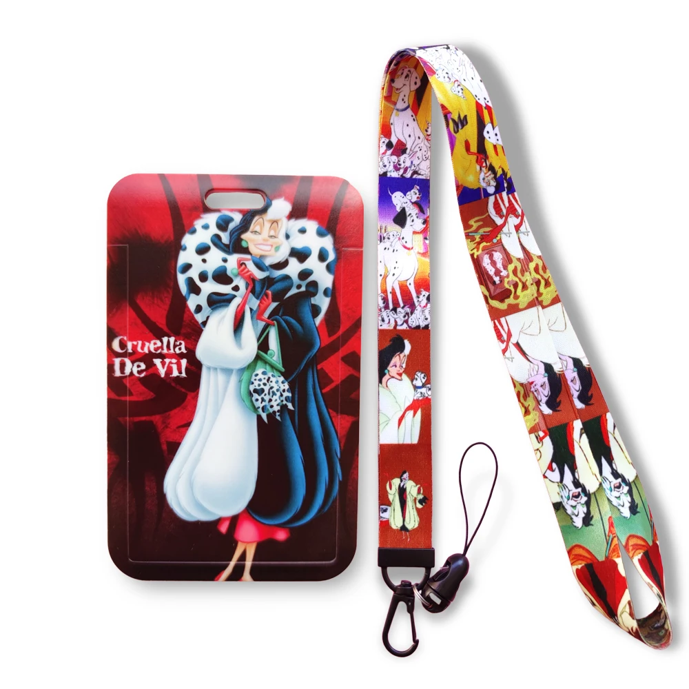 

Disney Cruella Girl's Bank Card Holder Business Badge Card Case Frame ABS Employee Case Cover Student Lanyard ID Card Holder