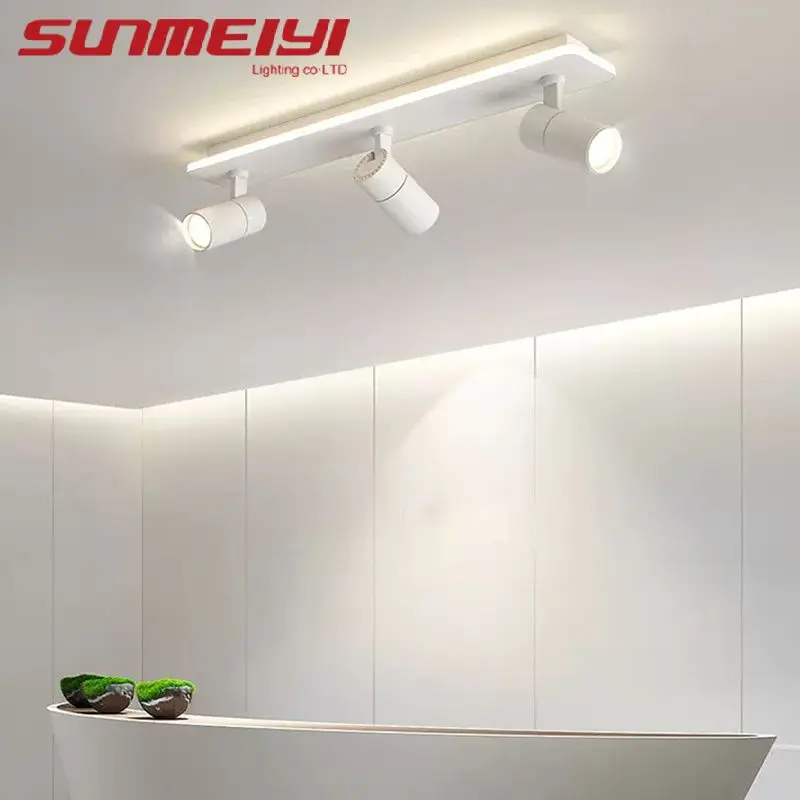 

Led Track Lighting Fixture Ceiling Light 19/30/40W Spotlight Living Room Dining Room Black White Acrylic Dimmable Clothing Store
