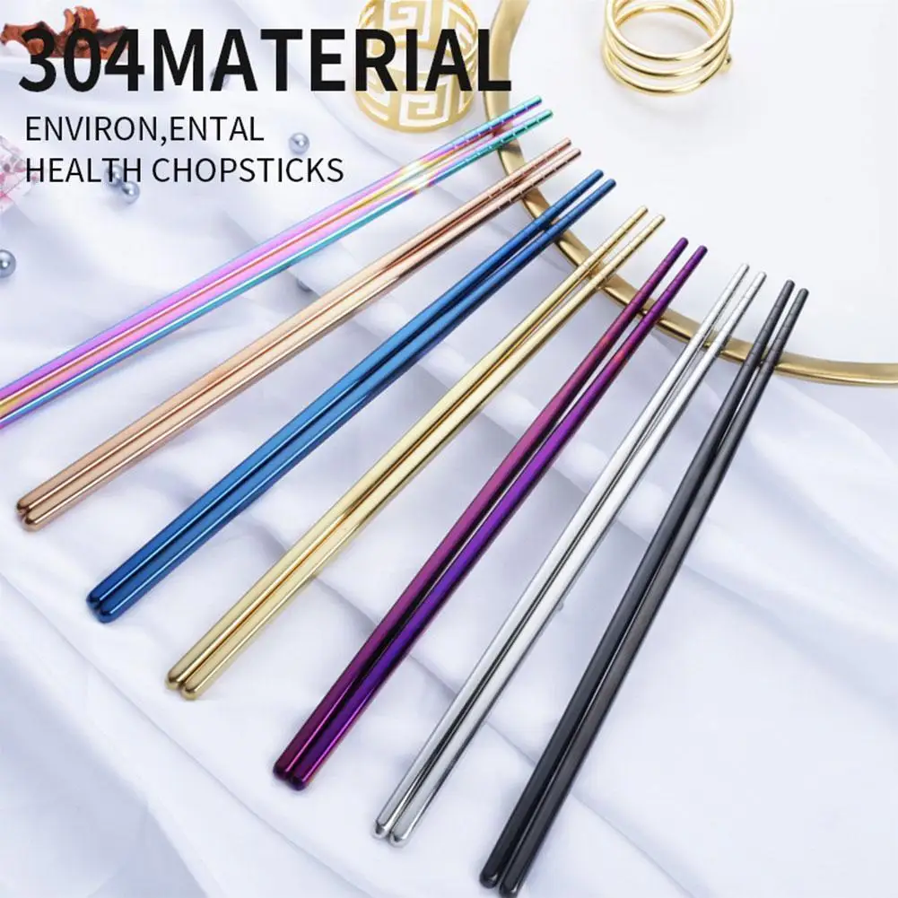

Steel Chopsticks For Home Hotel Restaurant Public Chopsticks Tableware Non-slip Anti-scalding And High Temperature M0n4