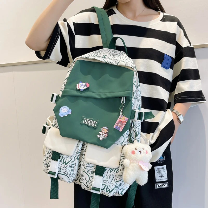 

JOYPESSIE Модный милый рюкзак для книг для девочек, школьный рюкзак, рюкзак для ноутбука с несколькими карманами, милый рюкзак для подростков, Же...