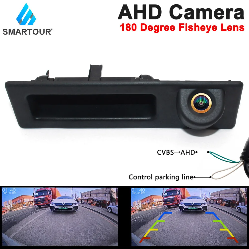 SMARTOUR Handle Fisheye Car Rear View Camera For BMW 2 3 5 7 Series X1 X3 X4 X5 F30 F32 F36 F10 F11 F25 F48 Parking Reverse