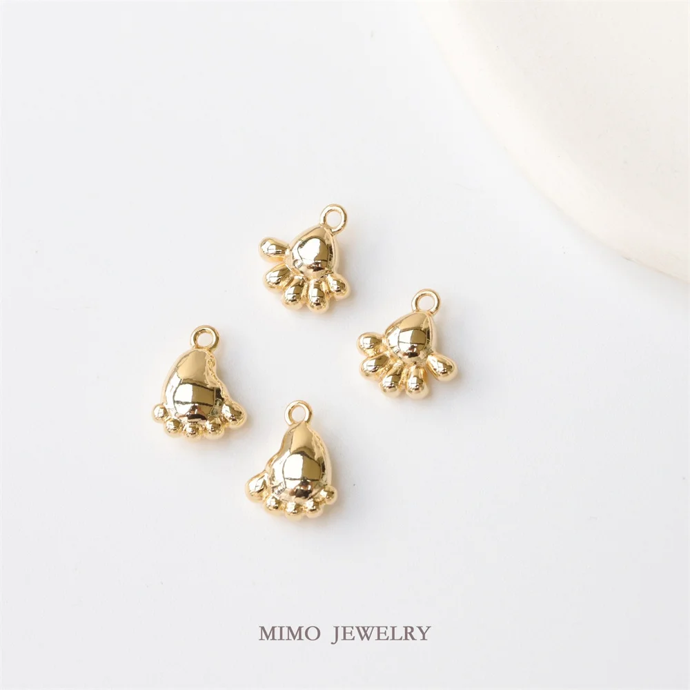 

MIMO JEWELRY Copper plated real gold glossy balloon sense small fat hands small fat feet cute pendant DIY accessories
