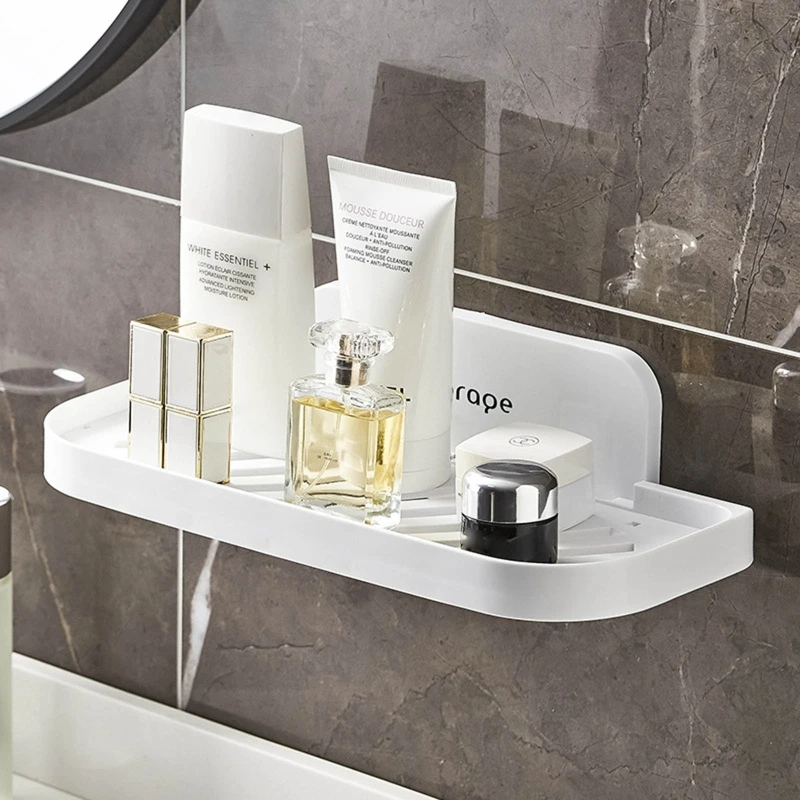 

Wall Mounted Hollow Storage Holder Foldable Draining Hanging Rack for Home Kitchen Bathroom Spice Jar Soap Multipurpose Shelf