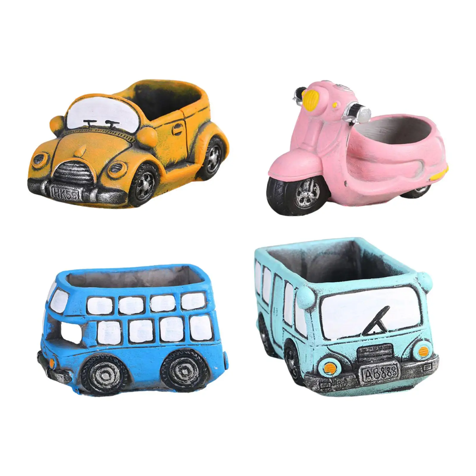 

4 шт. суккулент Ретро контейнер креативный Kawaii шт SE для офиса, комнатные горшки, автобус