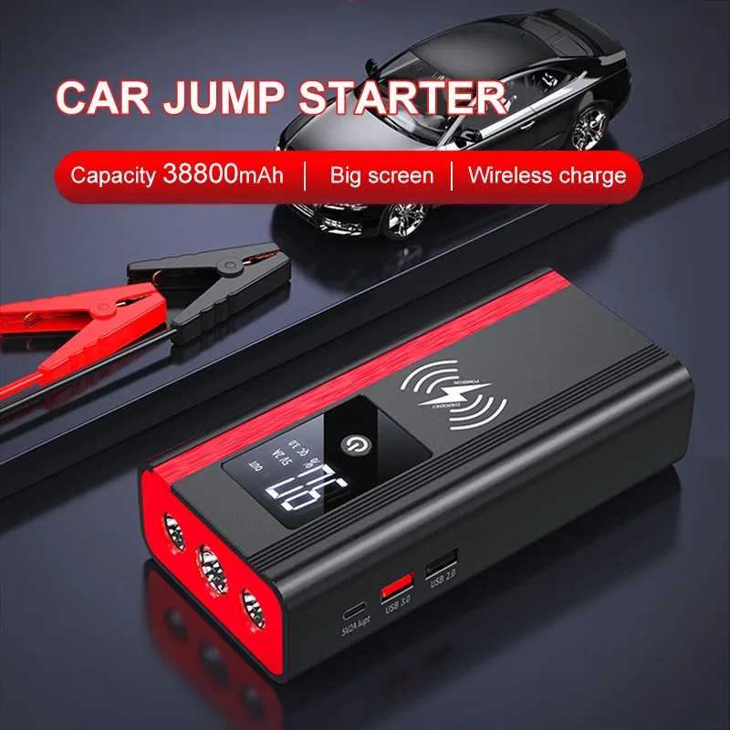 Yeni araba Jumper marş 38800mAh taşınabilir şarj cihazı kablosuz şarj taşınabilir araç pil güçlendirici şarj cihazı 12V araba atlama başlangıç