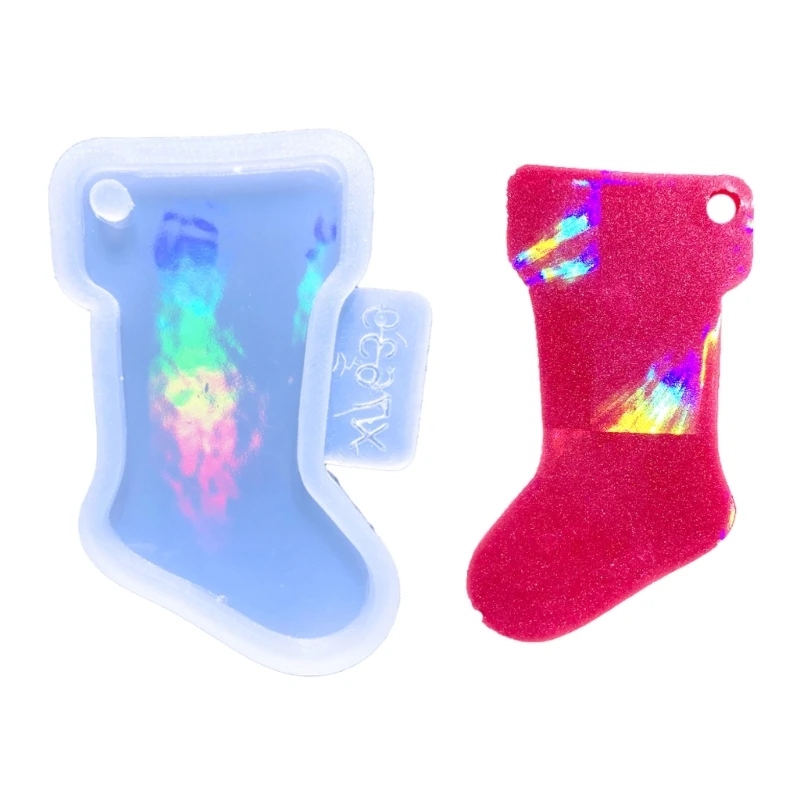 

Форма для брелока из эпоксидной смолы, Рождественский кулон, декоративная легсветильник силиконовая форма для теней, Рождественский Декор ...