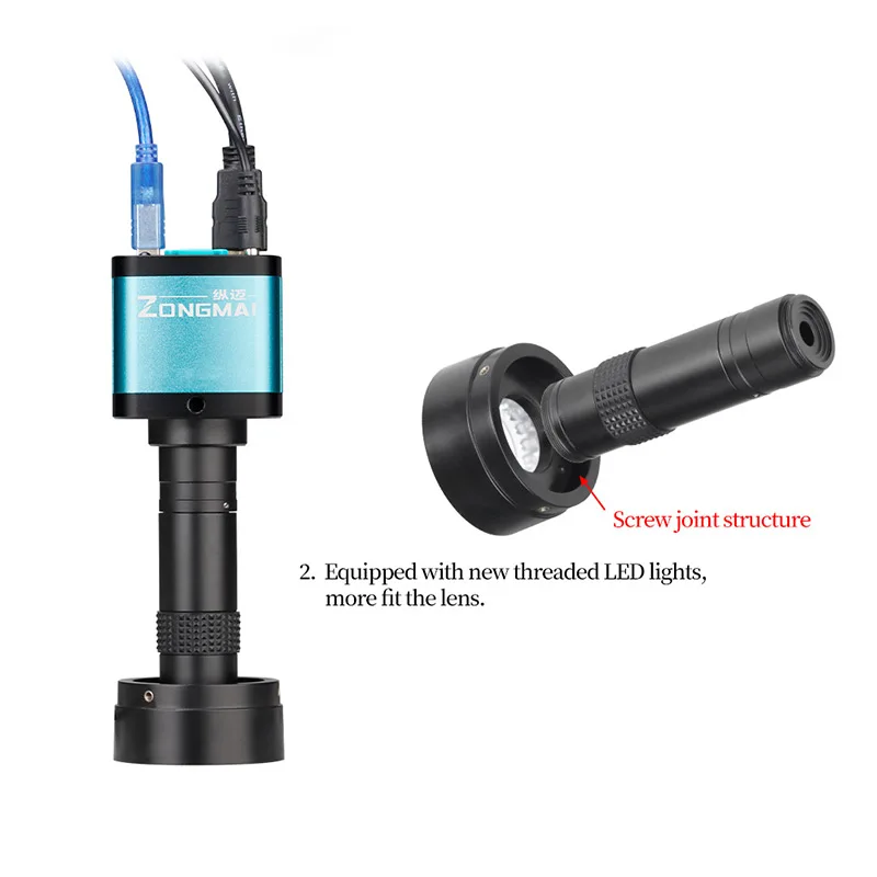 Объектив микроскопа с регулируемым увеличением 1-130X креплением типа C