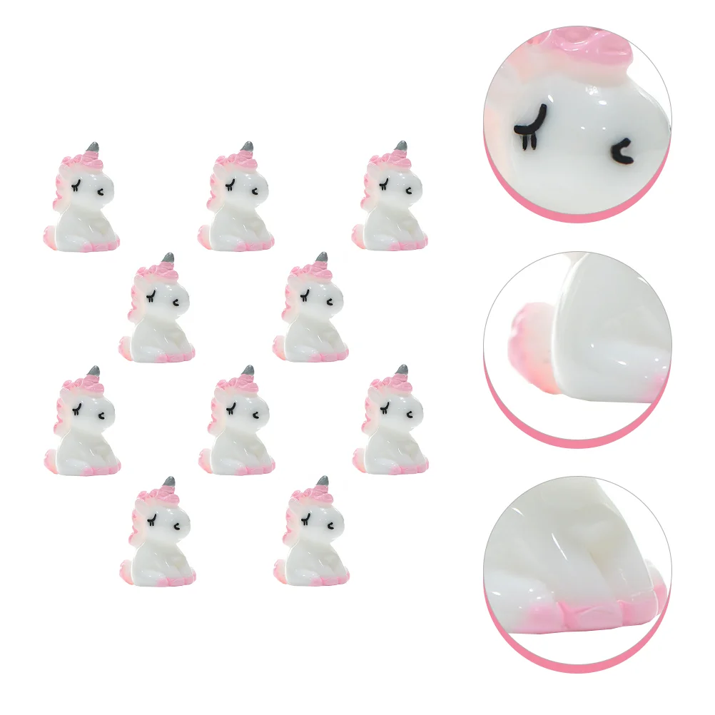 

10 Pcs Mini Unicorn Artificial Figurines Landscape Decor Miniature Decorations Simulation Resin