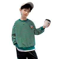 boys new sweatshirt spring autumn 2022 striped print long sleeve comfortable tshirt children pullover casual tops 5 14years old