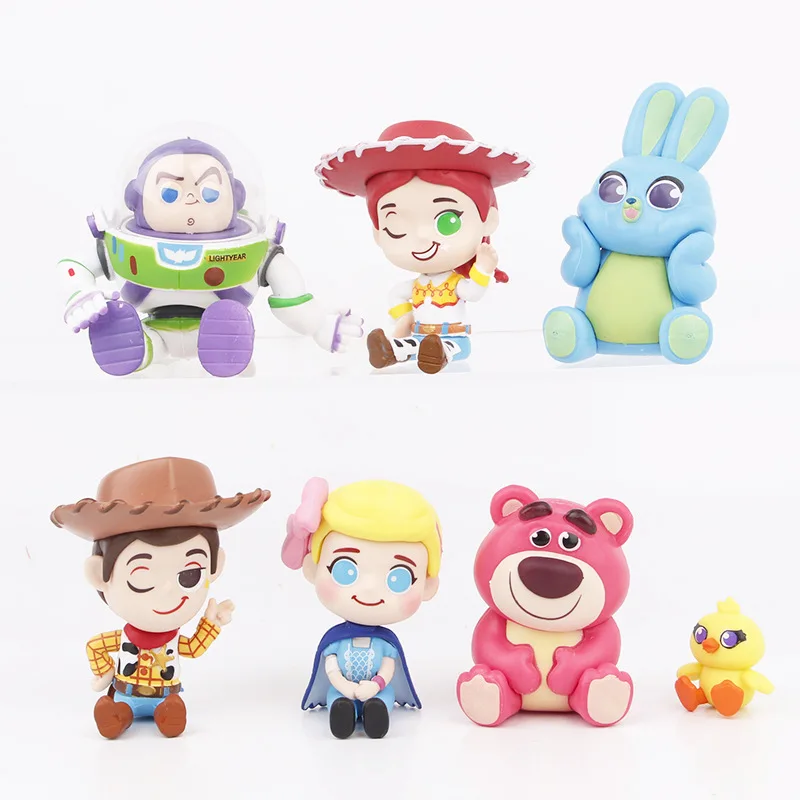 7 шт. Disney Toy Story 4 игрушки Модель GK Базз Лайтер Вуди Джесси Клубничный Медведь Аниме