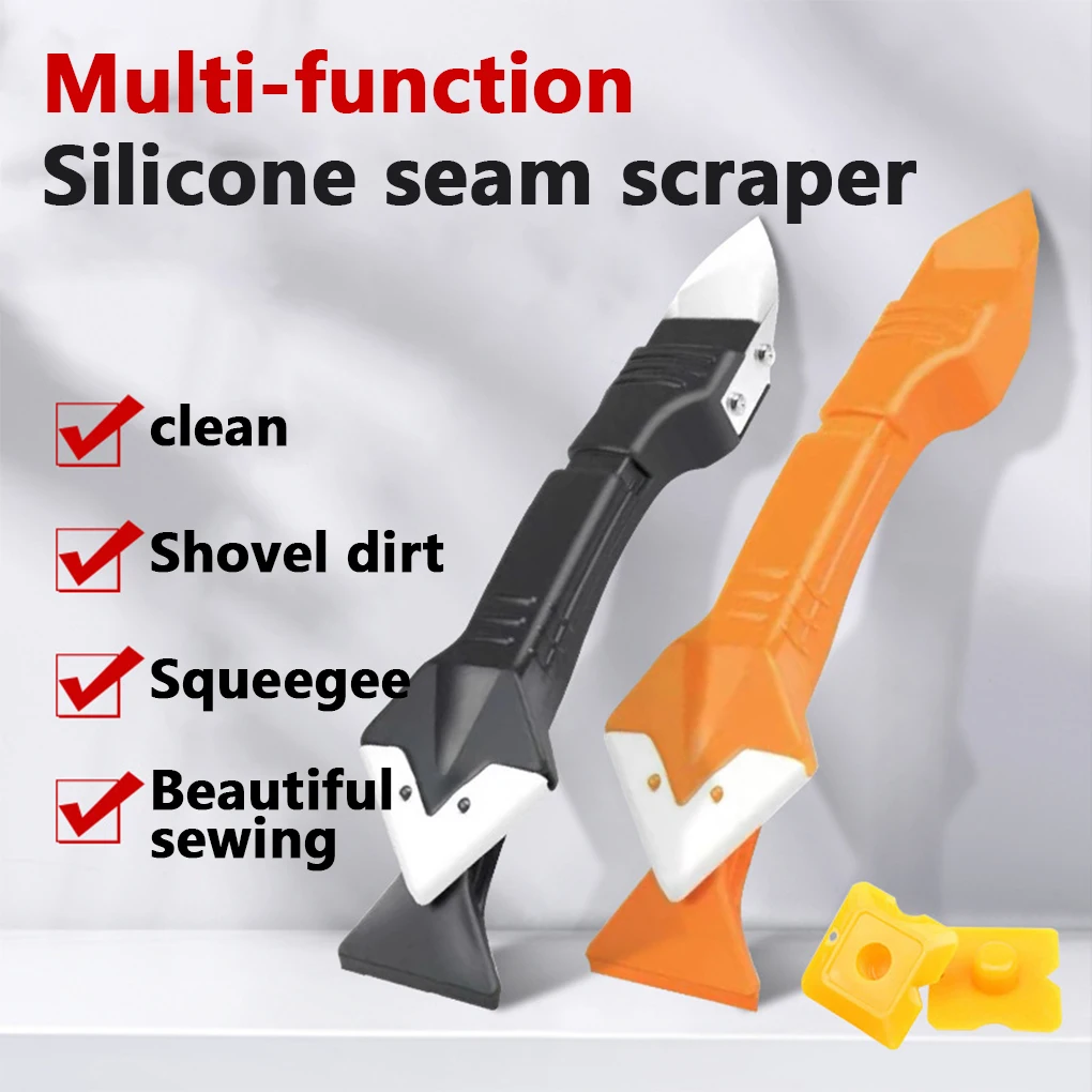 

Multi-Functional Glass Glue Scraper Silicone Sealant Remover Beauty Seam Finisher Burr Trimming Hand Tools Metal Head