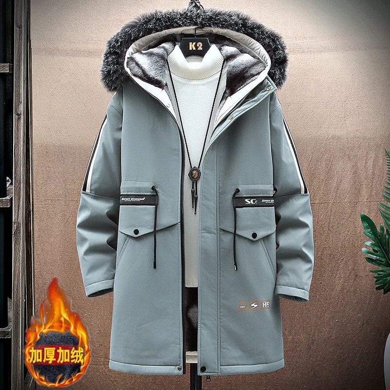 

Новинка Осень-зима 2023 модное Трендовое длинное Мужское пальто с капюшоном повседневное свободное удобное плотное теплое высококачественное пальто