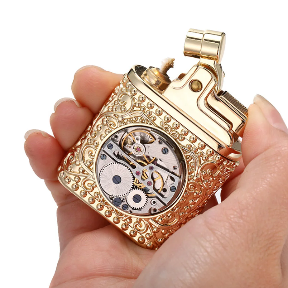 

Retro Mechanical Kerosene Lighter Cool Luxury Camping Oil Cigarette Cigar Lighters Smoking Accessories Gadgets Fire Starter