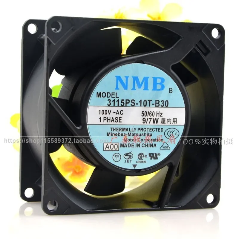 Фото Вентилятор NMB 3115PS-10T-B30 8038 с алюминиевой рамой, 100В, 9/7Вт, бесшумный, для охлаждения №2