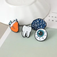 dental heart organ brooch classic cartoon icons style enamel pin badge buttons brooch anime lovers shirt denim lapel pin 11