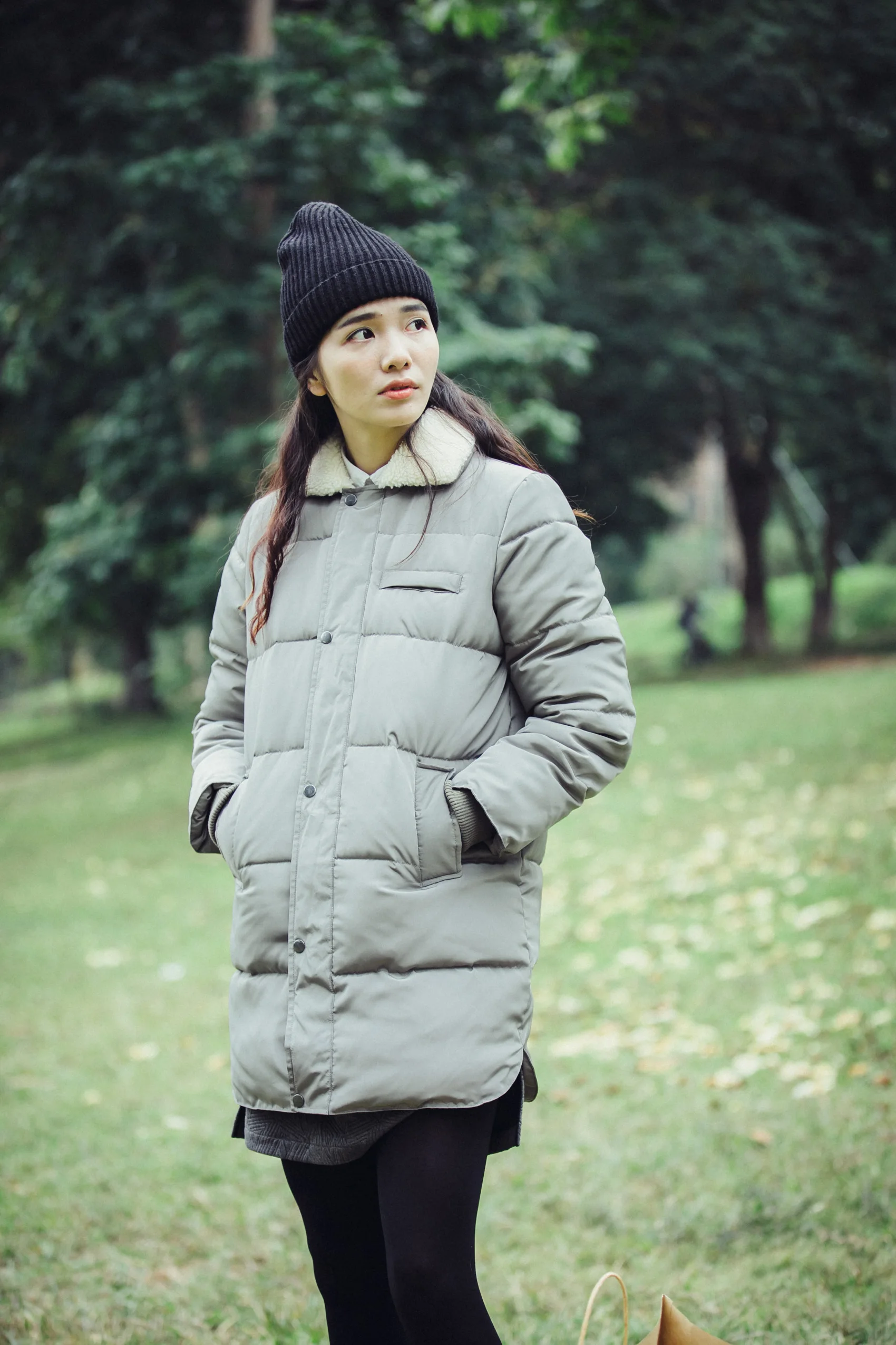 YUTU&MMn women's gray blue autumn and winter cotton coat mid-length jacket 301# enlarge
