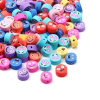 20 100pcs 9mm mix color polymer clay cartoon smiley spacer beads for jewelry making accessories diy handmade necklace bracelets