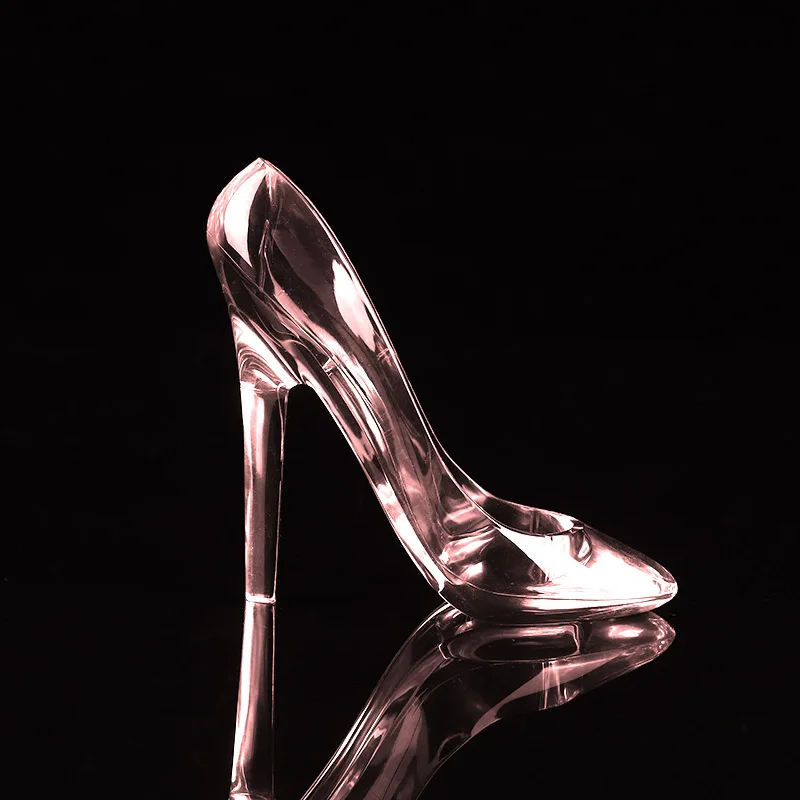 

2023 прекрасная акриловая обувь Cinderellas с кристаллами, детский подарок на день рождения, домашний декор, свадебные статуэтки на высоком каблуке