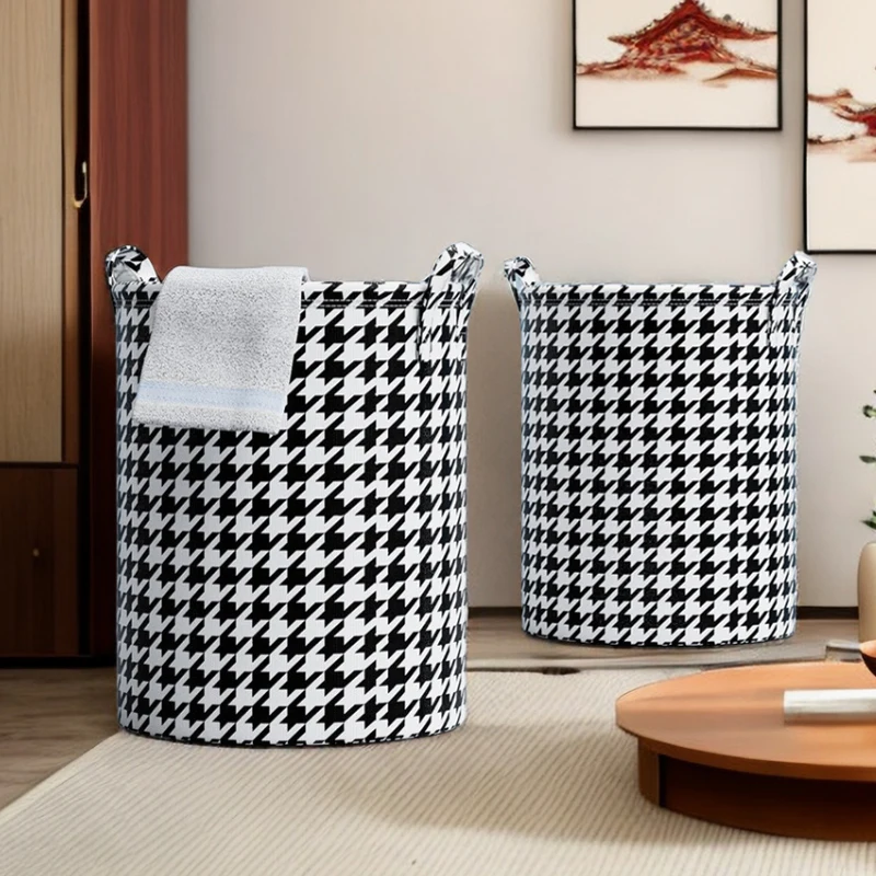 

New Non-Woven Laundry Basket Portable Foldable Home Laundry Storage Bag Cotton Linen Hamper For Kids Toys Dirty Clothes Basket
