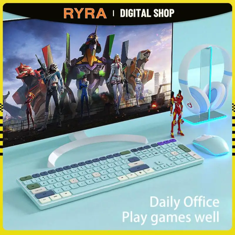 

RYRA Bluetooth 2.4G Wireless Keyboard And Mouse Combo Ergonomics Keyboard Mouse Set For Office Laptop PC TV IPad Macbook Android