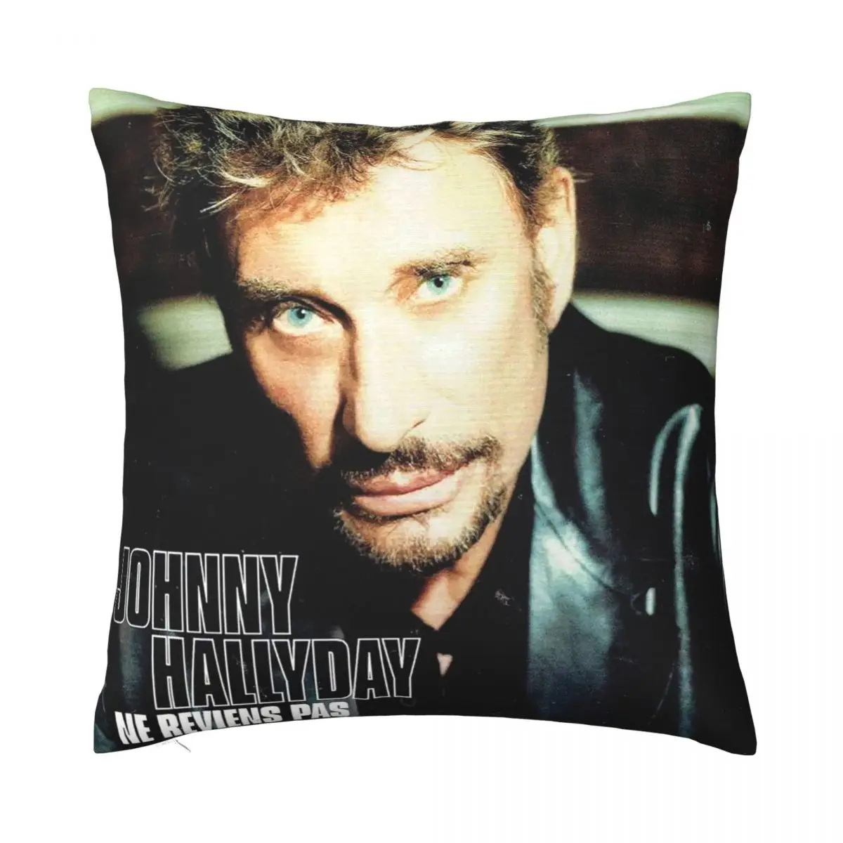 

Johnny Hallyday Pillowcase Printing Fabric Cushion Cover Decorative French Elvis Throw Pillow Case Cover Home Zippered 45*45cm